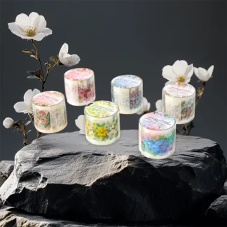 2M/rollo de cinta adhesiva Washi de bordado botánico 3D, motivos florales, fondo, sujetadores para álbum de recortes, Collage decorativo de lujo