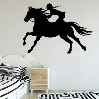 Pegatina de pared Ecuestre para mujer, calcomanía de vinilo para montar a caballo, granja, decoración de dormitorio, habitación de niños, regalo único 7