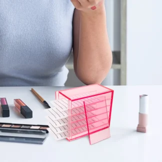 Caja de almacenamiento de pestañas acrílicas de 5 niveles, organizador de pestañas postizas, contenedor transparente, estuche de maquillaje portátil de viaje para escritorio, gran capacidad