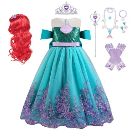 Vestido de baile de Cenicienta delicado de Disney con lazo niña estilo francés princesa Cosplay Cendrillon el pequeño vestido de hada zapatilla de cristal