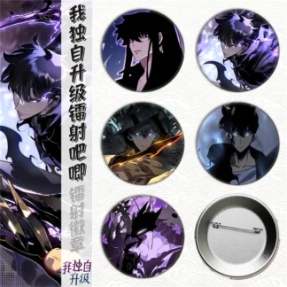 58mm Anime Solo nivelación Sung Jin-Woo Cosplay disfraz insignia Pin SPTE broche de hojalata Prop Gilf