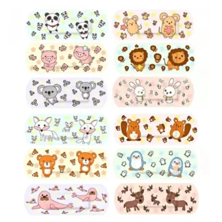 120 unids/lote Kawaii patrón de animales de dibujos animados tirita impermeable hemostasia adhesivo vendajes para bebés yeso para heridas accesorios para bebés