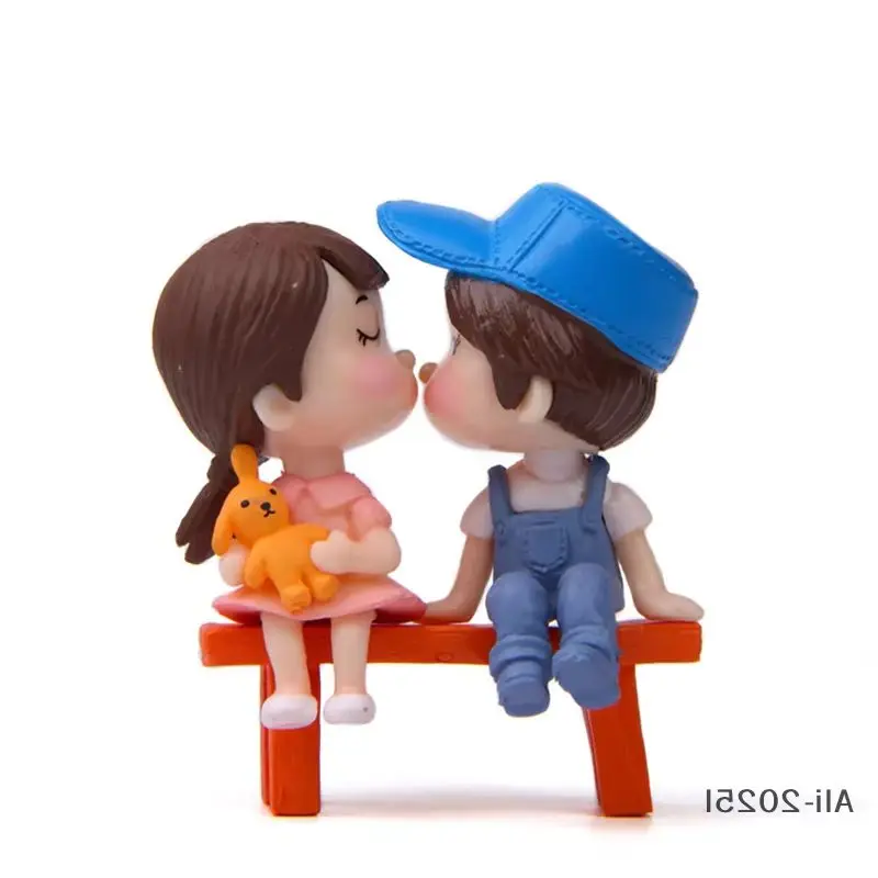 【I】2 piezas de regalo del Día de San Valentín para novia, novio, amantes, pareja, beso, muñeca de resina, regalos de boda para invitados, regalos de damas de honor