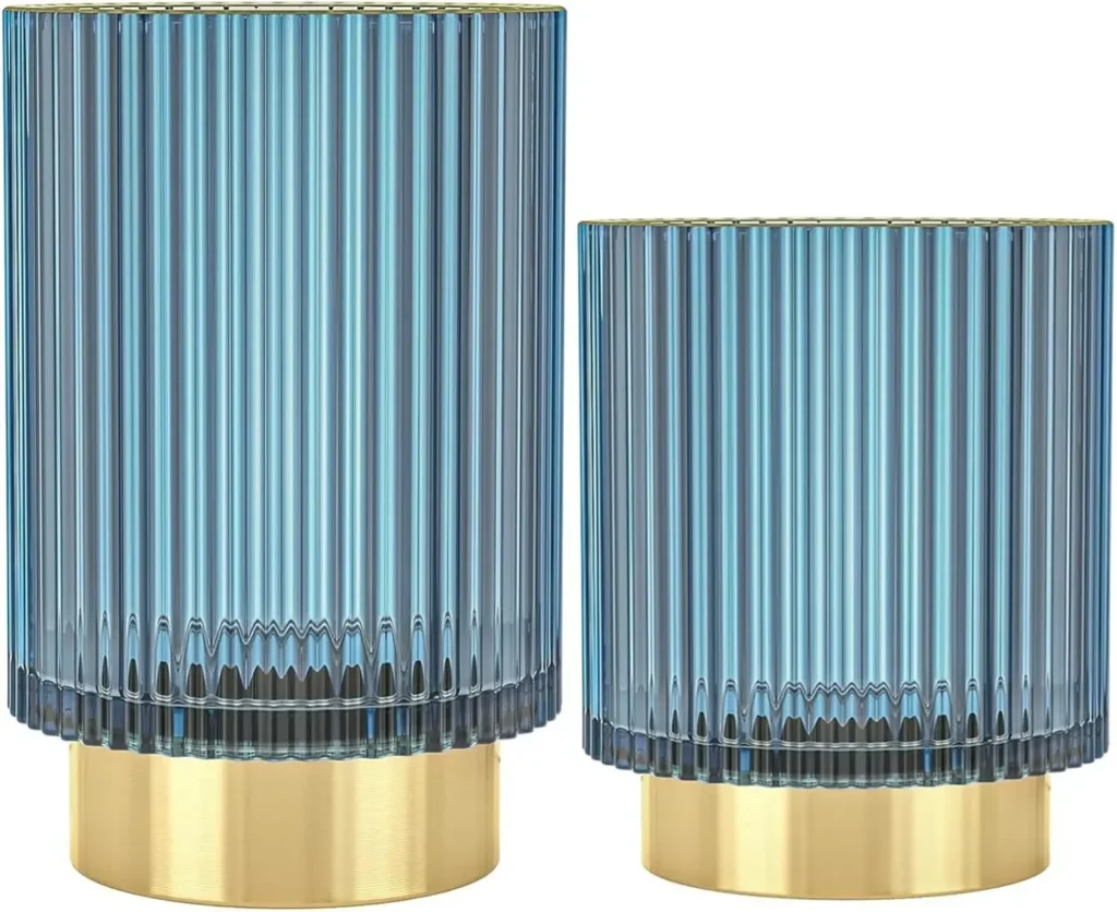 Organizador de soporte para brochas de maquillaje, soporte para almacenamiento de brochas de cristal pesado, maquillaje cosmético Vintage, pinceles de baño, taza, bolígrafo