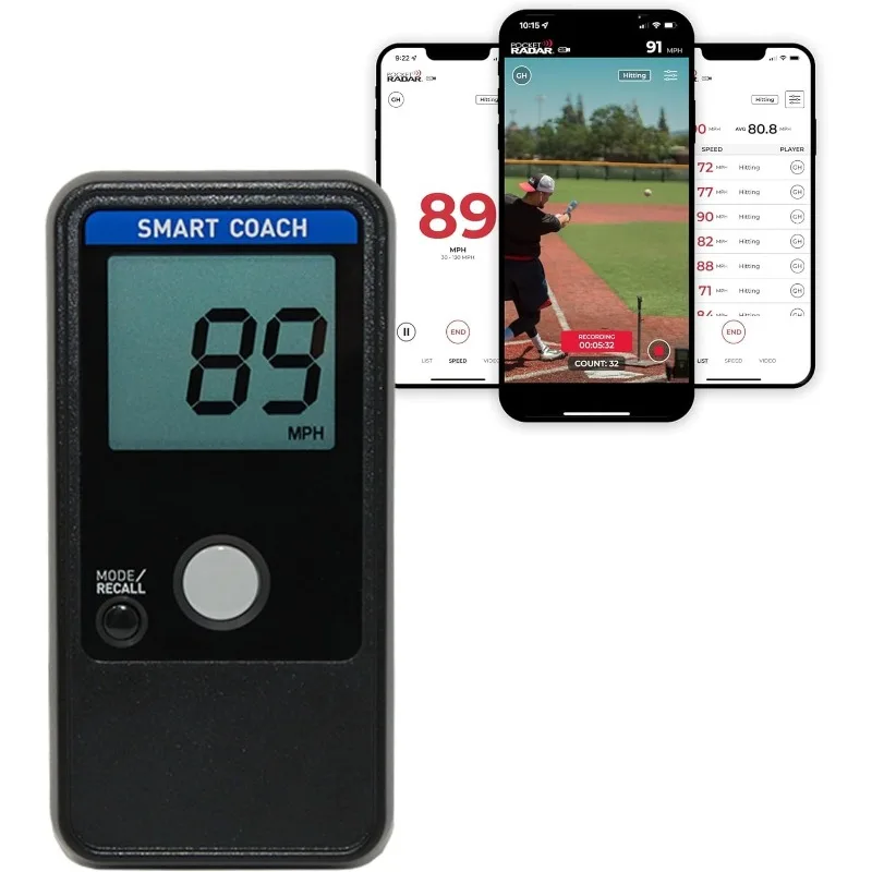 Pistola de velocidad Smart Coach para béisbol, softbol, cricket: lanzamiento preciso y medición de velocidad deportiva