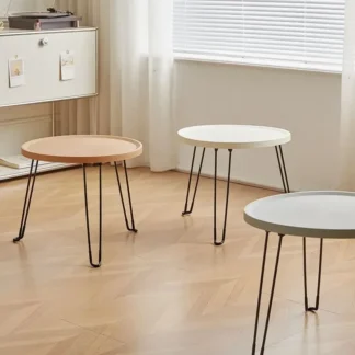 Mesa de té, mesas redondas pequeñas, almacenamiento para uso doméstico, balcón, sofá, mesa auxiliar, mesita de noche plegable creativa Simple, mesas de centro