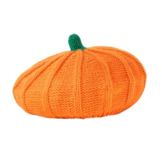 Boina de calabaza naranja a la moda, gorro de pintor que mantiene el calor, gorro de punto, gorro octogonal, sombrero de artista, sombrero para padres e hijos
