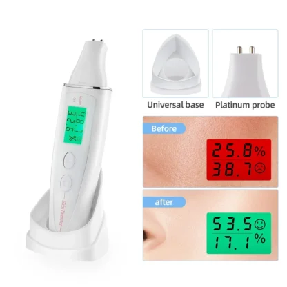 Probador de piel Digital LCD, medidor de prueba de humedad y aceite de la piel, analizador de piel, Detector de agente fluorescente para el cuidado de la piel de la frente y la mejilla