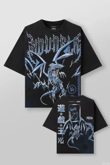 Yu-Gi-Oh Camiseta estampada, camiseta de gran tamaño a la moda para fanáticos del juego, moda informal de verano para hombres