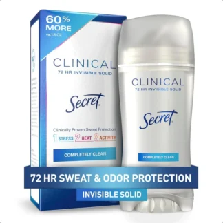 Desodorante antitranspirante secreto clínico gth para mujer protección 3X Str 72 horas protección contra el olor del sudor PH equilibrio minerales Invis