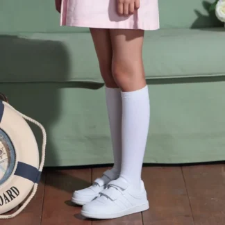 Calcetines hasta la rodilla para niños y niñas, calcetines largos de tubo para uniforme escolar, calcetines blancos para niños, calcetines largos Harajuku para estudiantes de 1 a 15 años