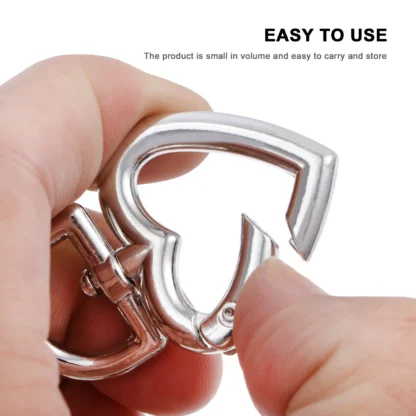 10 Uds. Suministros de llaveros con forma de corazón, accesorios para llaveros, botón conector, Clips plateados Miss