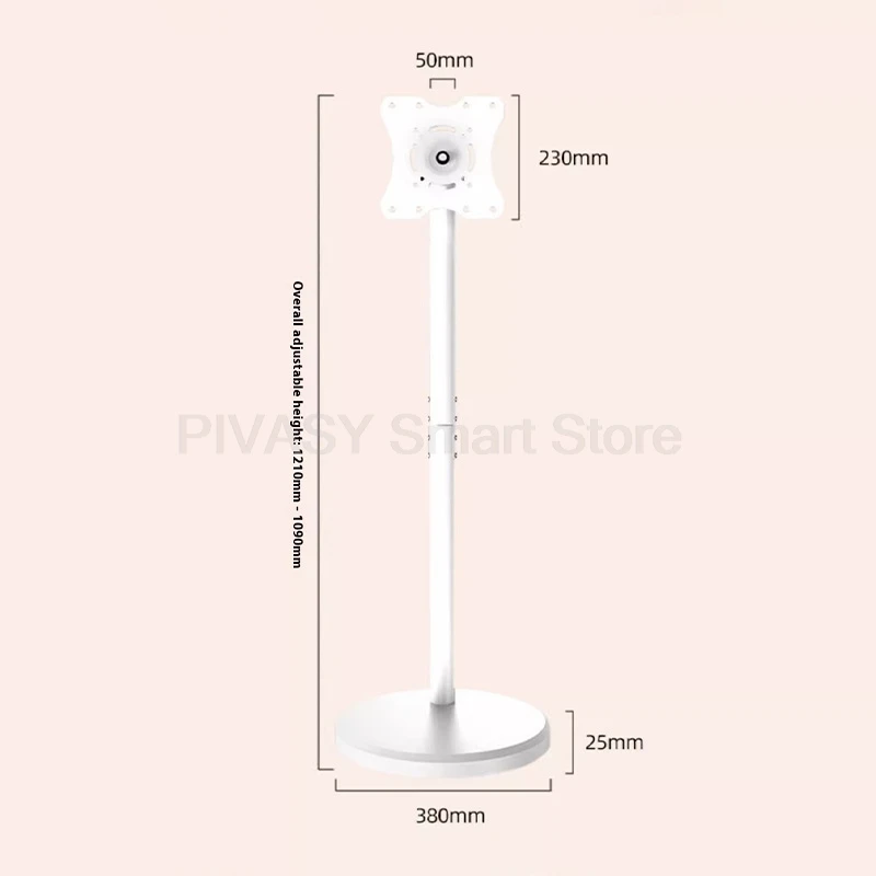 Soporte para TV de 10-46 pulgadas móvil blanco 360 °   Soporte giratorio vertical para ordenador, soporte de suelo para pantalla, multifuncional, ajustable