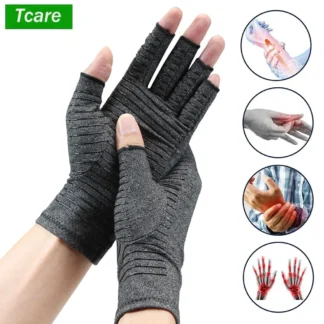 Guantes de compresión para artritis reumatoide y osteoartritis, alivio del dolor articular, soporte para muñeca del túnel carpiano, guante sin dedos