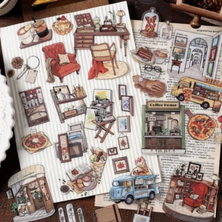 Mr Paper 60 unids/bolsa serie Time Walker paquete de pegatinas de PET pegatinas de papelería Kawaii manual de bricolaje tarjetas para diario de recortes