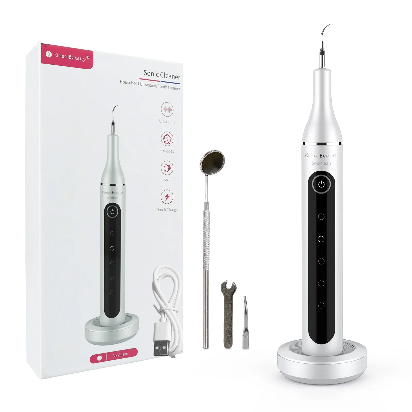 Dental escarificador ultrasónico eléctrico, limpiador de dientes, eliminación de cálculo Dental, eliminador de manchas, blanqueador de dientes, higiene bucal