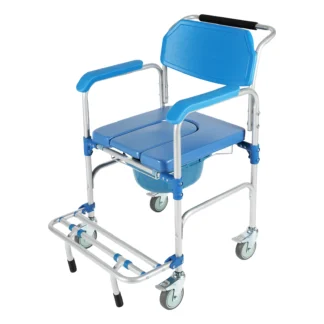 Silla orinal de aleación de aluminio con ruedas, multifuncional, con carga de 330 libras, adecuada para ancianos, mujeres embarazadas, enfermería en casa