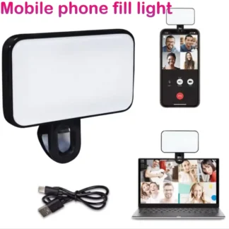 Nueva Mini luz de relleno portátil para Selfie, recargable, 3 modos de brillo ajustable, Clip para teléfono móvil, luz de relleno para ordenador