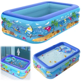 Piscina inflable de PVC para baño de bebé, bañera con patrón de dibujos animados, piscina de juegos acuáticos para verano, exterior y interior