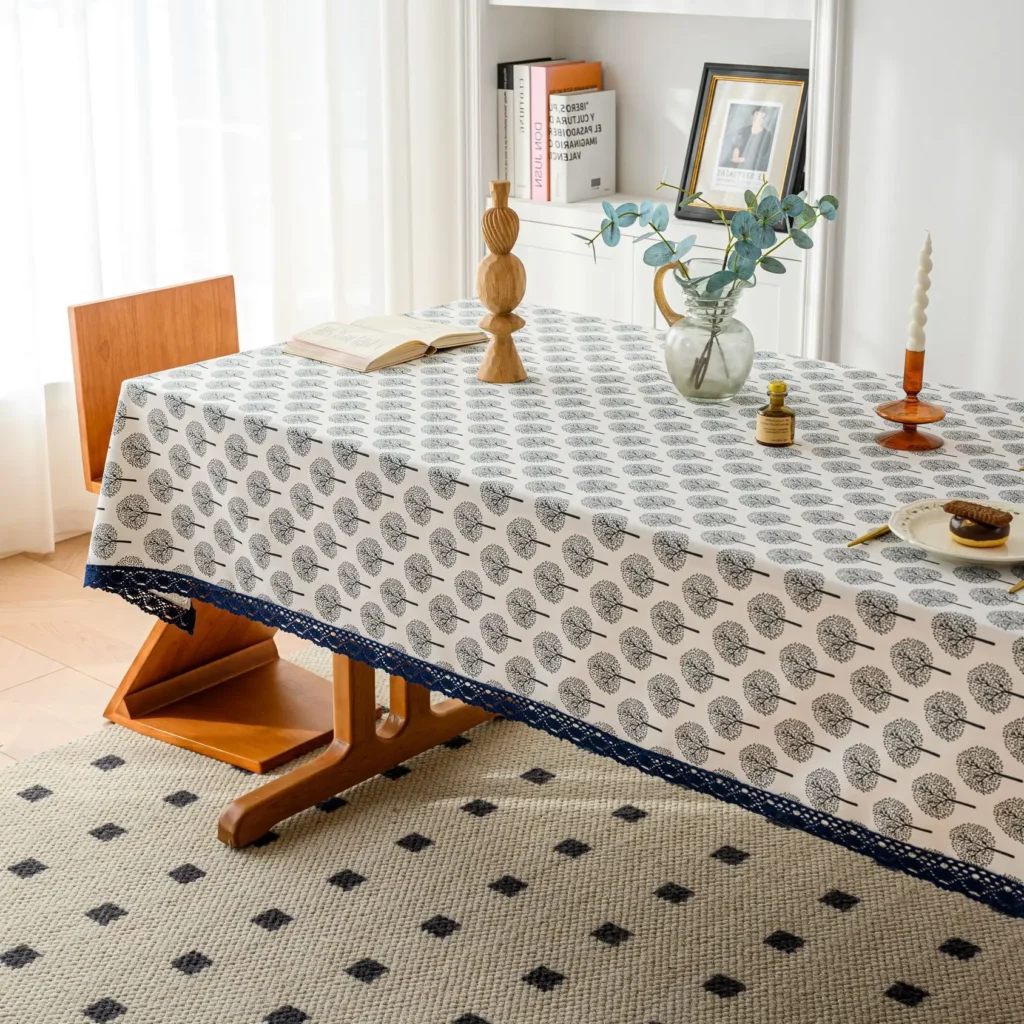 Mantel clásico vintage de algodón y lino para mesa de centro, tira larga, decoración americana, color sólido, estilo japonés