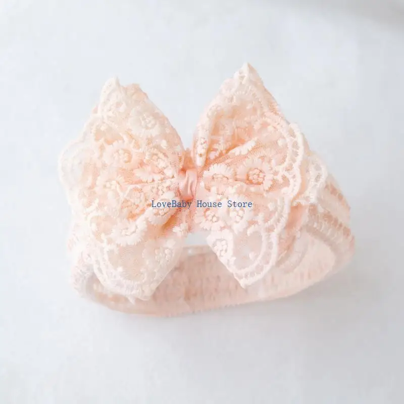 BX0D Baby Bowknot Diadema infantil niña encaje elástico accesorios para cabello para niños