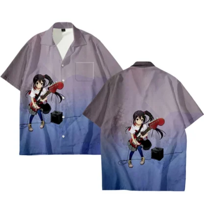 2023 japoneses nuevos Manga sonido ligero chica que rodea a la juventud impresión en Color 3D pantalón corto Casual de moda camisa de manga