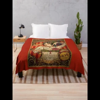 Manta artística de publicidad corporal vintage con tatuaje de capela, perfecta para decoración del hogar y noches acogedoras, añade estilo a tu espacio de vida