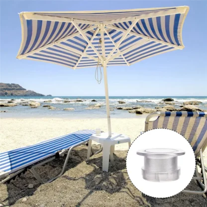 ABGG-Juego de tapón y tapa de anillo de inserción grueso transparente para orificio de sombrilla, para jardín al aire libre, piscina, Picnic, patio, cubierta, mesa, sombrilla