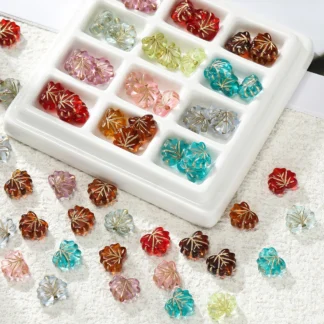 50 Uds. De cuentas separadas en forma de hoja de cristal de color acrílico estético para DIY, collar, pulsera, accesorio de joyería, venta al por mayor