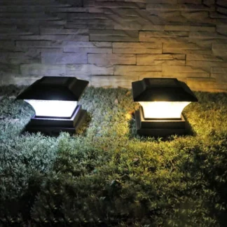 Lámpara de poste LED Solar para exteriores, luces de pilar de luz de valla impermeables para jardín y patio