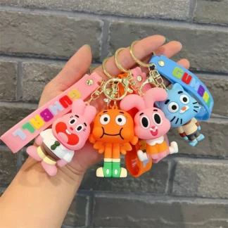 LLavero del increíble mundo de Gumball dibujos animados Anais Darwin PVC modelo muñeca colgante mochila decoración llavero accesorios regalo