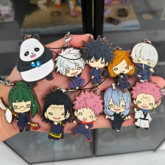 LLavero de figuras japonesas, bonito Kawaii Jujutsu Kaisen Itadori Yuji Satoru Gojo, productos, modelos, juguetes de regalo de Anime