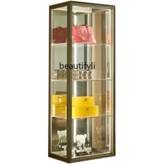 Vitrina de vidrio, modelo doméstico, vitrina de colección de lujo con luz