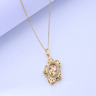 Nuevo collar giratorio con incrustaciones de diamantes de inspiración vintage, diseño unisex