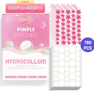 760 Uds. Adhesivo doble redondo para acné con estrella rosa, pegatina ultrafina impermeable, suave y no irritante para acné