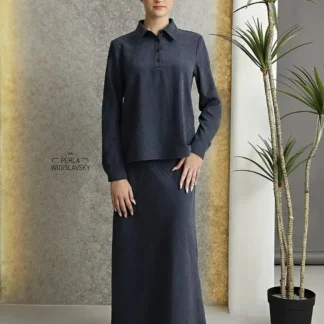 Conjunto de ropa elegante para mujer del nuevo correo, prendas de vestir de otoño e invierno, camisa para mujer, falda Maxi de gran calidad, 2025