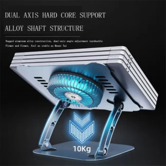【Price Drop】 Soporte plegable para tableta portátil con ventilador de refrigeración Soporte de calor para computadora portátil Enfriador de escritorio Soporte de aluminio para computadora portátil Plata
