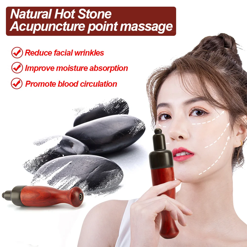 Masaje de ojos con piedra energética, masajeador Facial eléctrico caliente, pluma de acupuntura para ojos, dispositivo de belleza, moldeador Facial, Spa, antienvejecimiento, arrugas