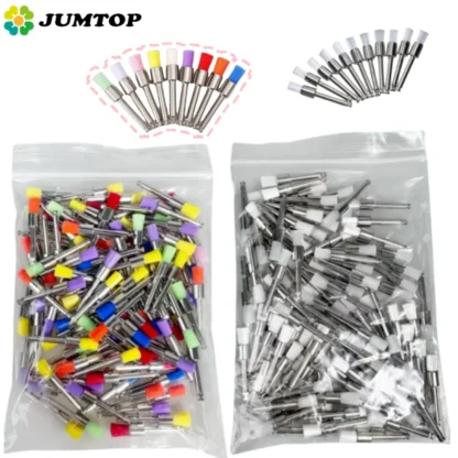 100 Uds. Cepillos de profilaxis desechables, pulidor de blanqueamiento Dental de cerdas de nailon para limpieza y pulido Dental profesional