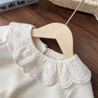 Suéter con Base de terciopelo para niña, suéter con cuello de muñeca de nuevo estilo, Top para niña, otoño e invierno, 2025
