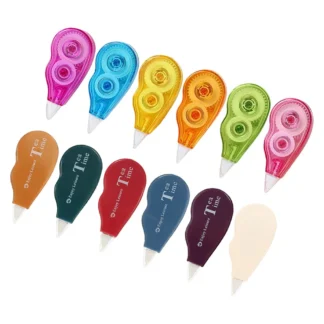Juego de cintas correctoras de gran capacidad, papelería para estudiantes, retráctil, compacto, portátil, recargable, diseño Kawaii para la escuela, 12 Uds.