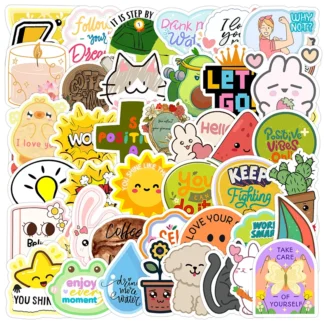 50 Uds. De pegatinas de grafiti de estilo bonito, bricolaje, estética, teléfono, guitarra, papelería, monopatín, maleta, calcomanías impermeables, juguetes para niños, regalo