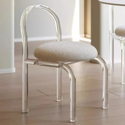 Taburetes de tocador originales para dormitorio nórdico, moderno, de lujo, estilo crema, respaldo para el hogar, muebles de tocador transparentes famosos