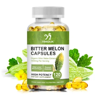 Cápsula de extracto de melón amargo para regular los vasos sanguíneos, reduce el azúcar en la sangre, suplemento de vitamina B12, insulina vegetal, ayuda para adelgazar y la salud