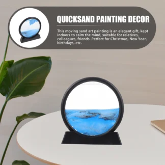 Pintura de arena movediza de paisaje, adornos, decoración, imagen de adorno fluido, redondo móvil