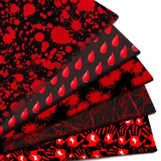 Tela de algodón puro de poliéster con estampado de sangre de terror para Halloween, tejido de retales, costura, acolchado, costura, bricolaje