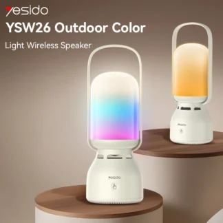 Yesido YSW26 Altavoz Bluetooth inalámbrico portátil para exteriores iluminación portátil, luz nocturna multifuncional, luz ambiental