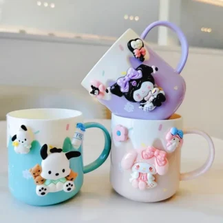 Nuevo Sanrios Kuromi Pochacco My Melody taza de cepillo de dientes taza de enjuague para niños taza bonita taza de lavado Festival de moda pequeños regalos