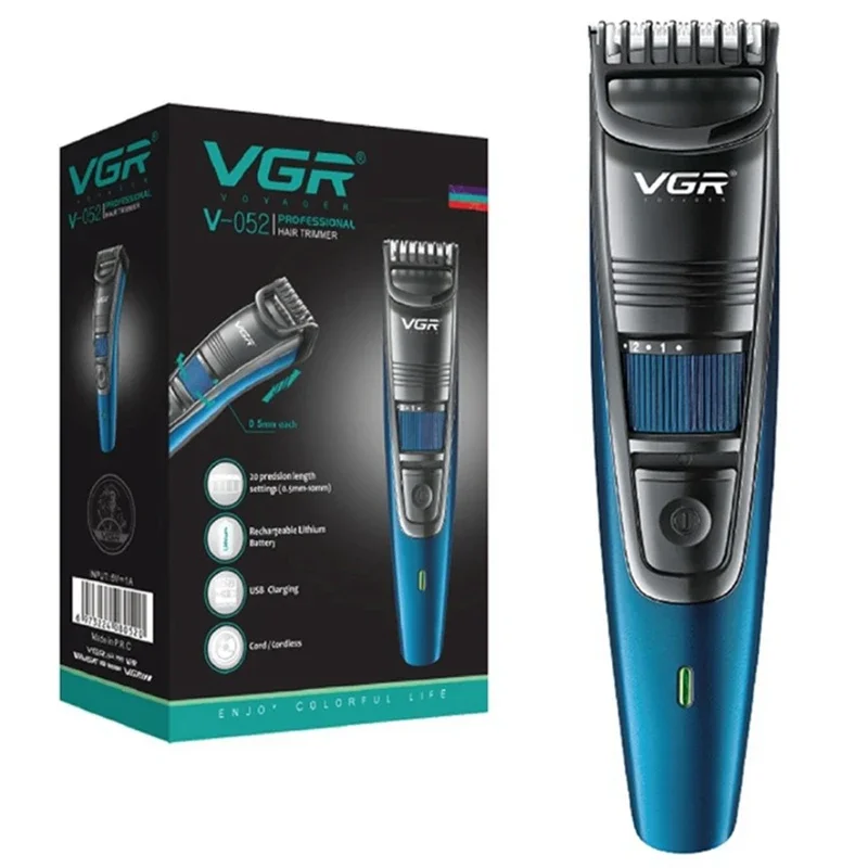 VGR-recortador de barba y pelo ajustable para hombre, maquinilla eléctrica recargable de litio para Barba y pelo, con barba y bigote, 0,5-10mm