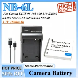 NB-6L NB6L NB-6LH NB6LH NB 6L 6LH batería + cargador para Canon IXUS 95 105 300 310 SX600 SX280 SX275 SX260 SX510 SX500 SX240HS